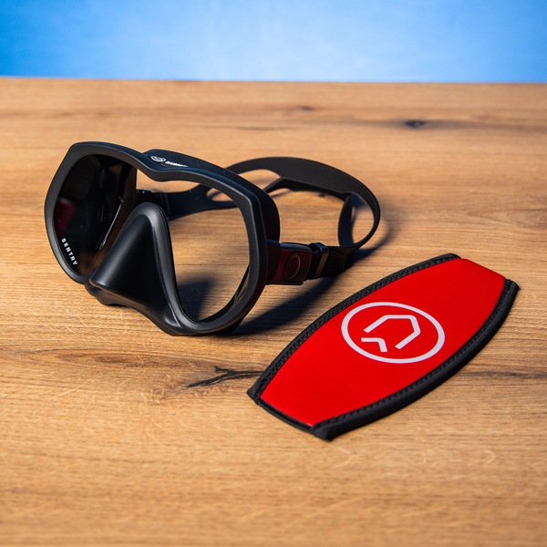 Divesoft SENTRY Tauchmaske – rahmenlos, Schwarz – Detailansicht