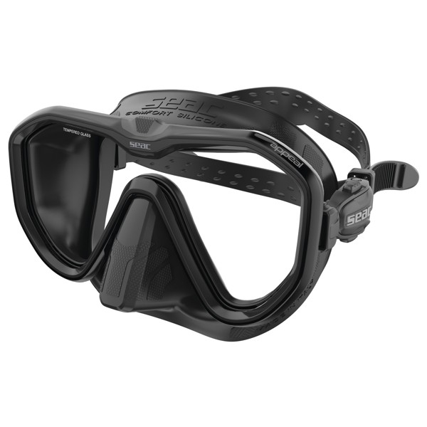 SEAC Appeal Tauchmaske: Schwarz – Schwarzes Silikon