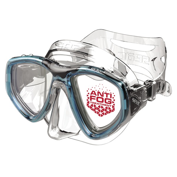 SEAC Clear Antifog Tauchmaske – Aquamarin, transparentes Silikon