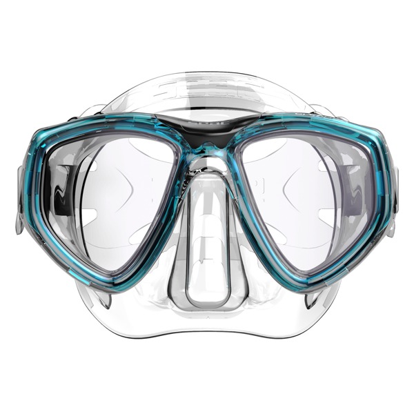 SEAC Clear Antifog Tauchmaske in Aquamarin von vorne