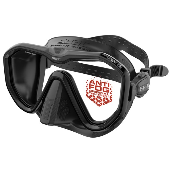 SEAC Linda Antifog Tauchmaske – Schwarz / Schwarz