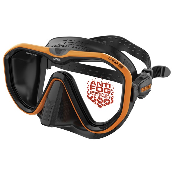 SEAC Linda Antifog Tauchmaske – Orange / Schwarz