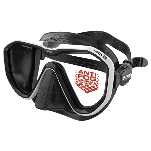 SEAC Linda Antifog Tauchmaske – Weiß / Schwarz