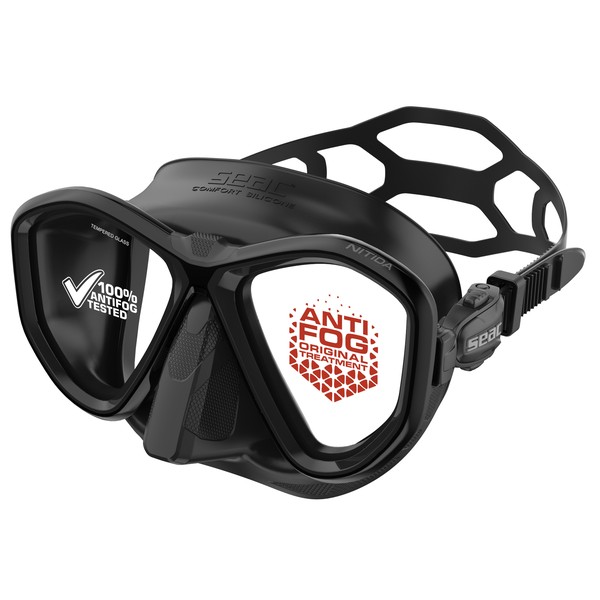 SEAC Nitida Antifog Tauchmaske – Schwarz / Schwarz