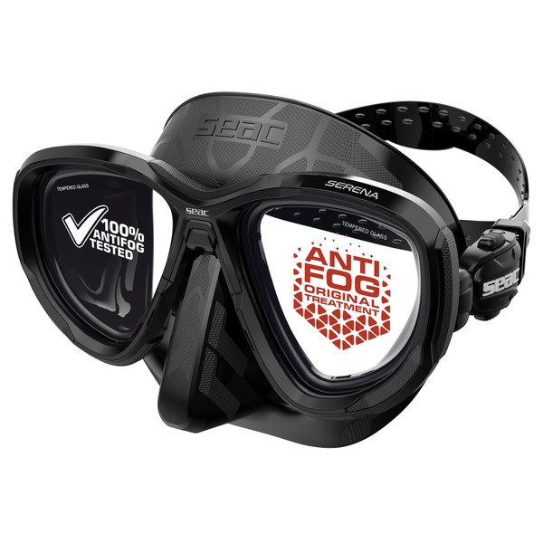 SEAC Serena Antifog Tauchmaske – Schwarz / Schwarz